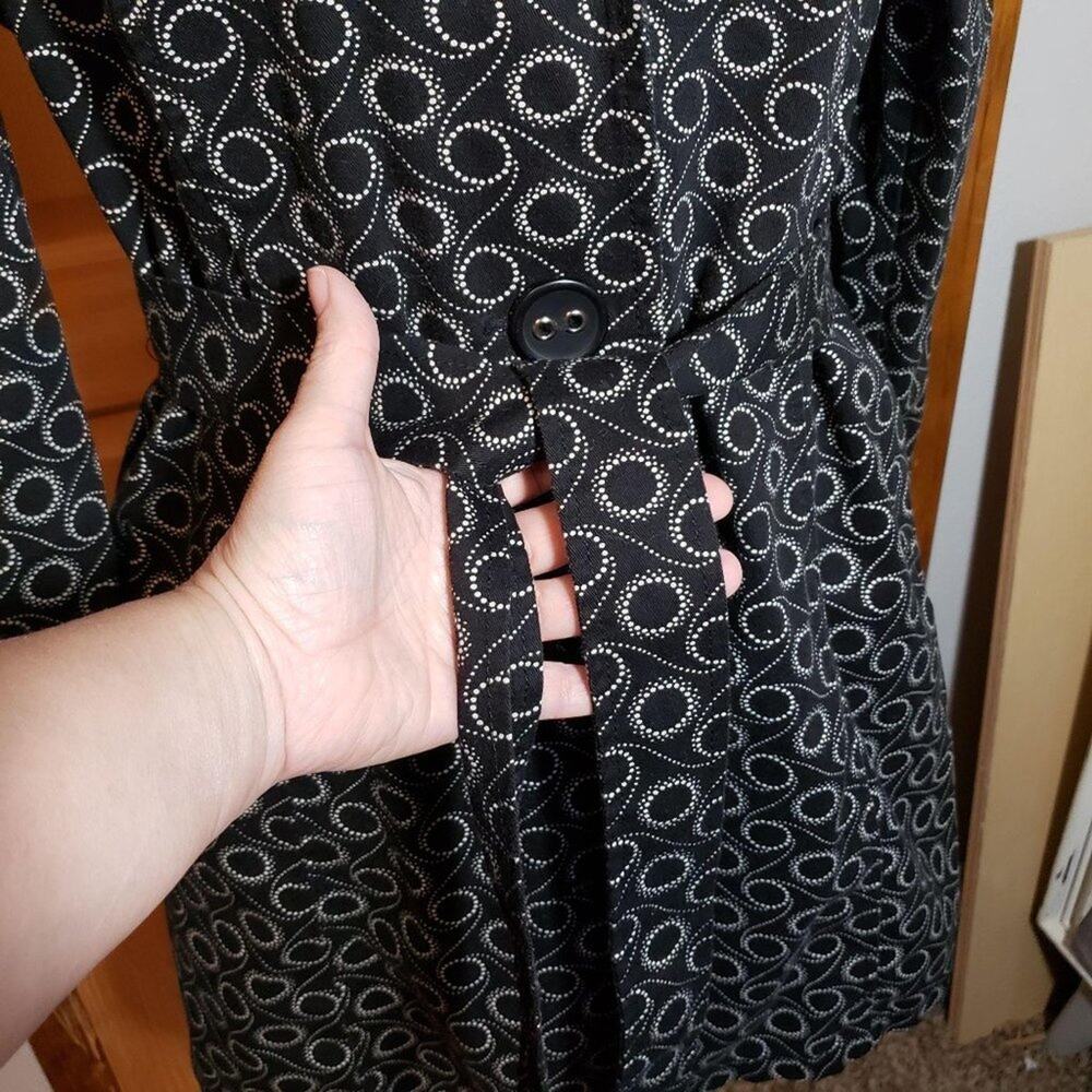 Sonoma 3/4 jacket blk square shapes sz L - Picture 4 of 6